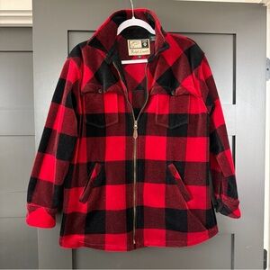 Ralph Lauren Red and Black Buffalo Plaid Zip Jacket